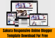 Sakura Responsive Anime Blogger Template Download For Free